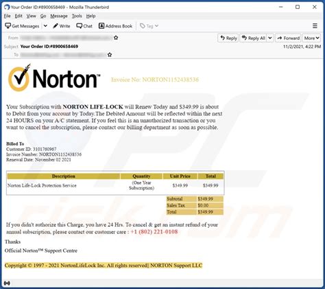 Email Estafa Norton Subscription Will Renew Today Pasos De Eliminaci N Y Recuperaci N
