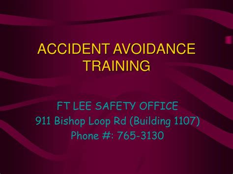 Ppt Accident Avoidance Training Powerpoint Presentation Free