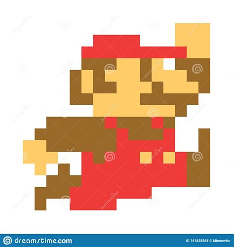 Classic Mario Bros Pixel Art Mario Character Video Game Franchise