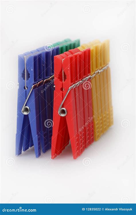 Multi Coloured Clothespins Stock Photo Image Of Housework 12835022