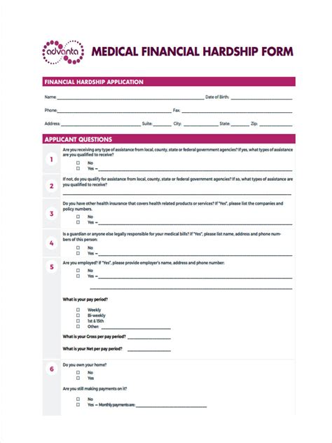 Free 7 Financial Hardship Forms In Pdf Ms Word