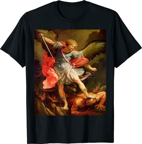 Angels Archangel Michael Defeating Satan Christian Warrior T Shirt Ebay