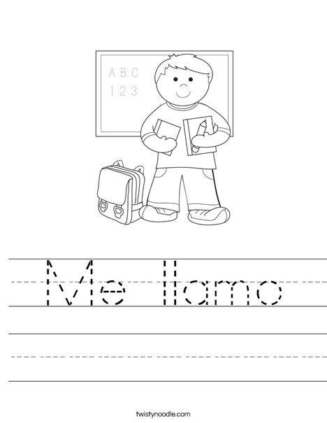 Me Llamo Worksheet Kindergarten Worksheets Learning Spanish For Kids