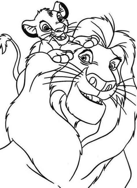 Simba and His Father Mufasa Coloring Page - Download & Print Online