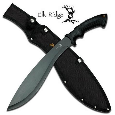 Elk Ridge 195 Full Tang Kukri Machete Fixed Blade Knife Wi