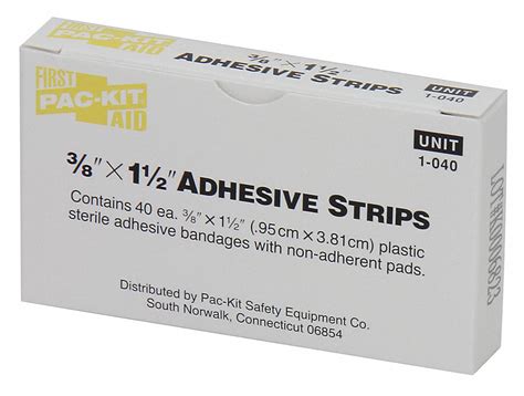 First Aid Only 1 12 In Lg 38 In Wd Adhesive Bandages 39n8631
