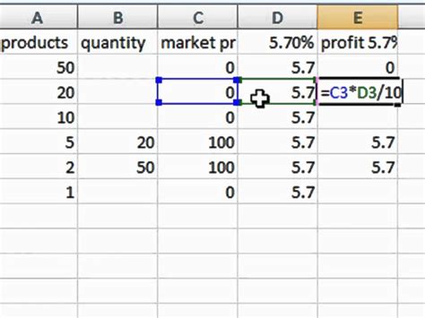 Calculate a percentage of a number. Excel Sum Percentage Multiply Formula to Calculate an INVOICE - YouTube