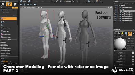 Character Modeling Female With Reference Image Part 2 Shade 3d