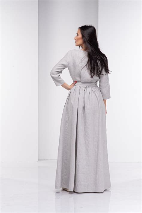 Long Linen Wrap Dress Summer Dresses For Women Linen Maxi Etsy