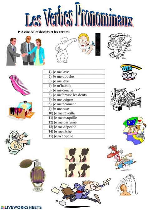 Les Verbes Pronominaux Ficha Interactiva Teaching French French