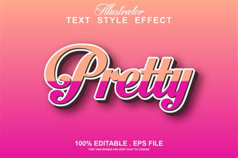 Pretty Text Style Effect Vector Free Download
