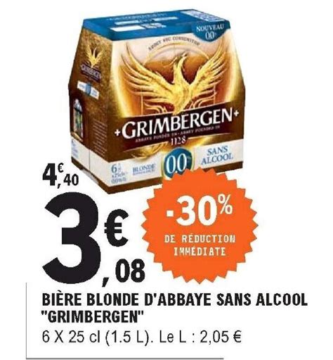 Promo Bière Blonde Dabbaye Sans Alcool Grimbergen Chez Eleclerc