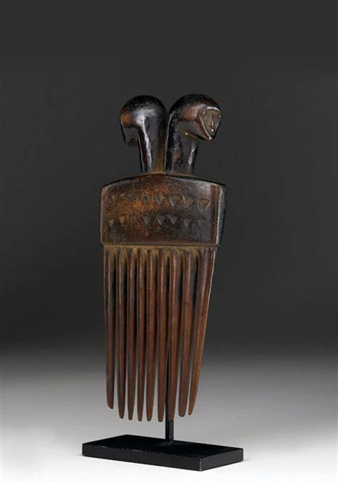 Africa Janus Comb From The Luba People Of Dr Congo Wood Ca Late