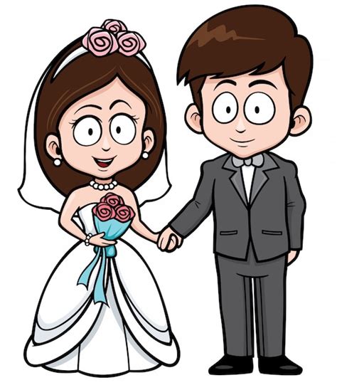 Premium Vector Cartoon Wedding Couple