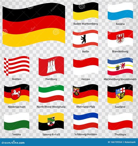 Sixteen Flags Of The Lands Germany Alphabetical Order With Name And