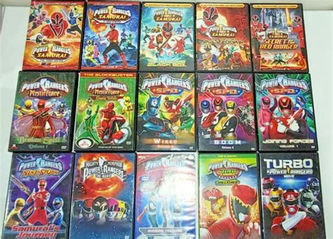 LOT OF 15 Power Rangers DVDs Super Samurai MegaThunder Ninja Storm SPD