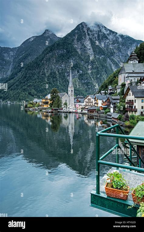 Hallstatt Village And Lake Obertraun Gmunden Austria