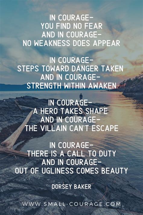 In Courage Dorsey Baker Courage Simple Poems Poems