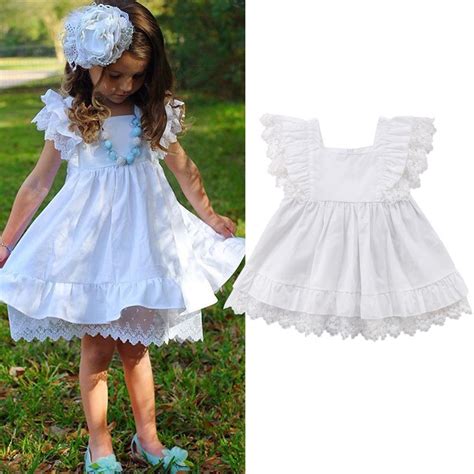 Add cute toddler clothes to your baby's wardrobe now!. Cute Kids Toddler Baby Girls Dress Sleeveless Lace Floral Dresses Girls Clothes Bowknot Party ...