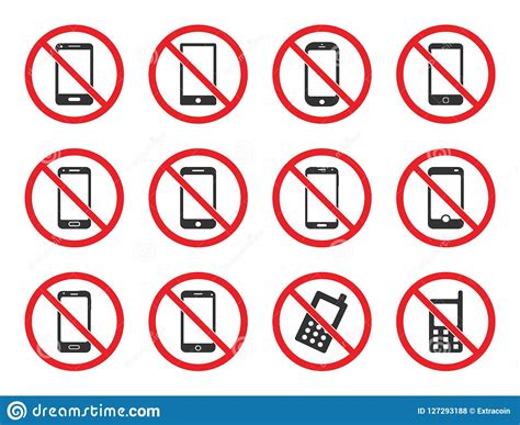No Cell Phone Sign Mobile Phone Prohibited Stock Vector Illustration