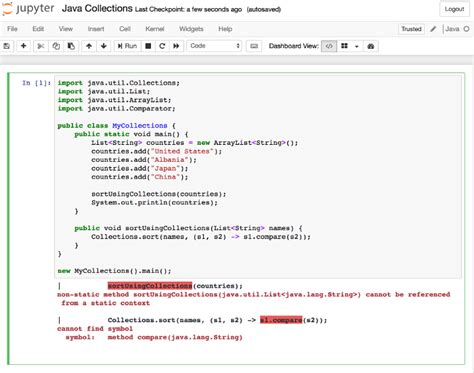 Java Compiler Errors Learning Jupyter Second Edition