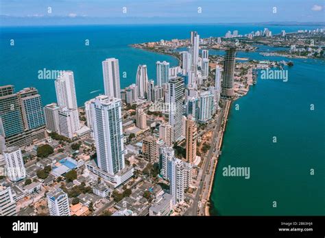 Aerial View Of Cartagena Bocagrande Stock Photo Alamy