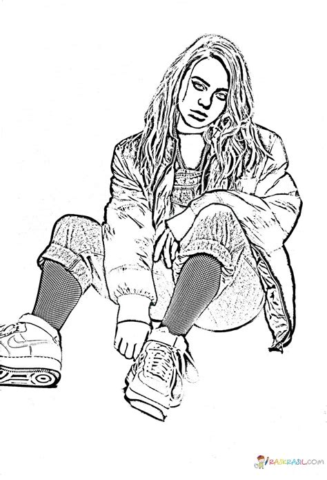 Coloring Pages Billie Eilish Print Out Talented Singer