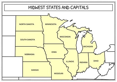 Midwest Region States And Capitals Worksheets Free Pdf At Worksheeto