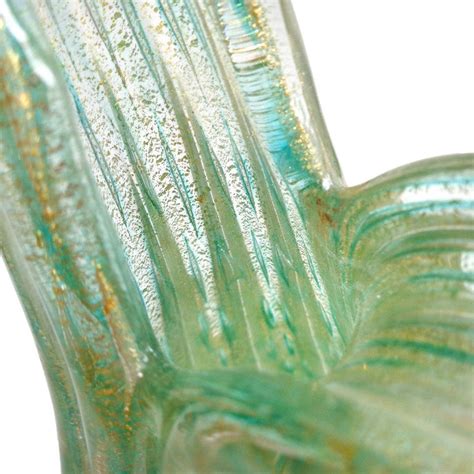 Ercole Barovier Toso Murano Green Gold Flecks Italian Art Glass Pitcher Vase For Sale At 1stdibs