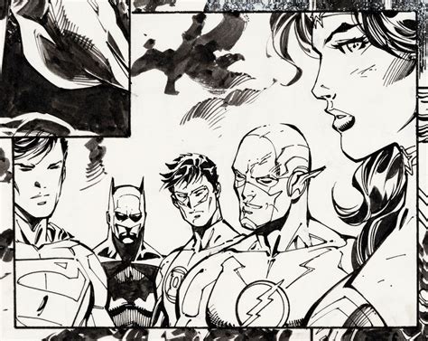 Hakes Jim Lee Justice League 4 Comic Book Page Original Art