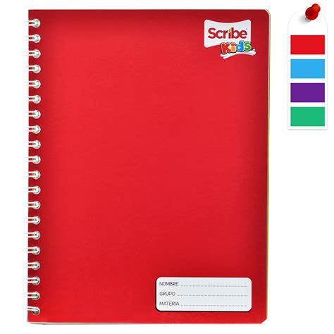 Cuaderno Profesional Scribe Kids Espiral Cuadro Grande 100 Hojas