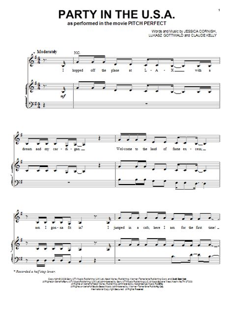 Here i will be sharing with you party in the usa piano notes along with an easy video tutorial. Party In The U.S.A. | Sheet Music Direct