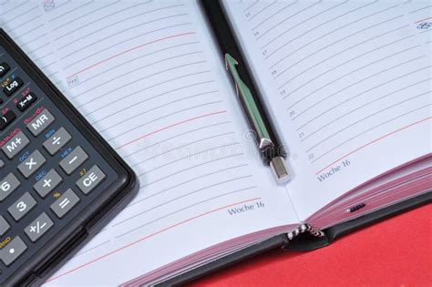 Financial Tools Agenda Pen And Calculator Stock Image Image Of