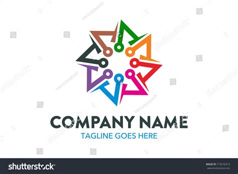 Unique Digital Computer Networking Logo Template Stock Vector Royalty