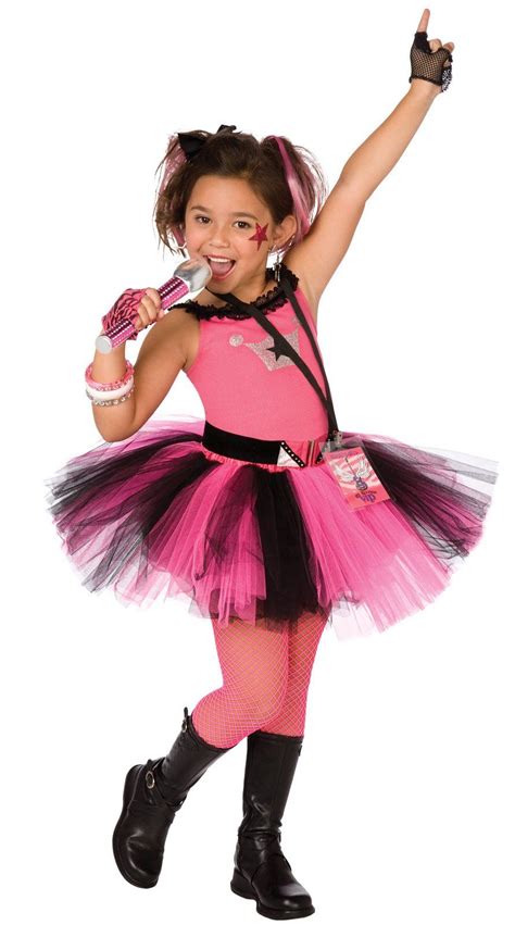 Child 80s Punk Rock Star Costume For Girls With Images Rocker