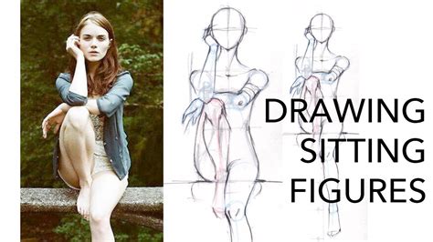 How To Draw Sitting Fashion Figures Youtube