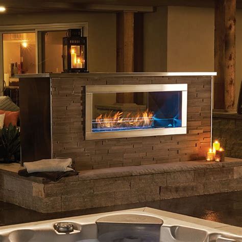 Napoleon Galaxy Outdoor Linear See Thru Gas Fireplace 48 Woodland