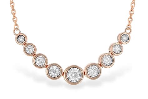 Allison Kaufman Graduated Bezel Set Diamond Necklace Taylor Made Jewelry