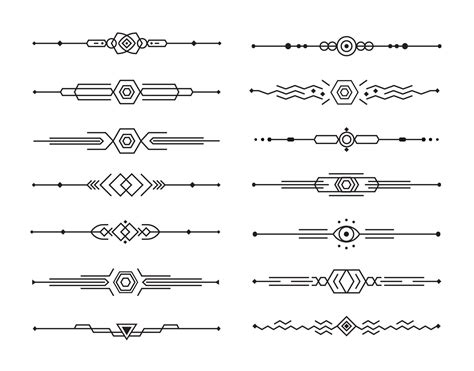 Abstract Dividers Vector Set Of Geometric Lines For Page Decor Art