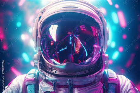 Generative Ai Picture Of Astronaut Spaceman Woman Do Space Walk Working