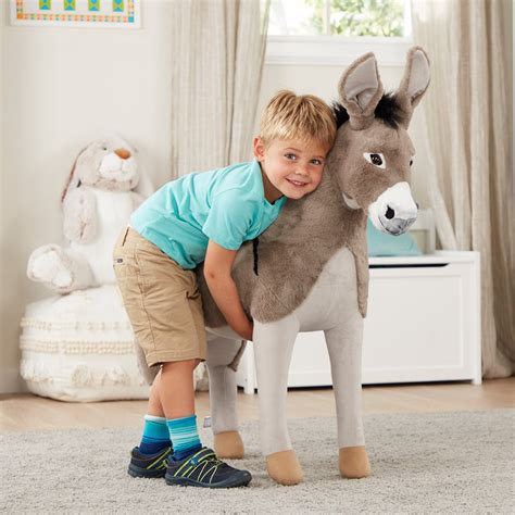 Lifelike Plush Donkey Stuffed Animal Melissa And Doug Dancing Bear Toys