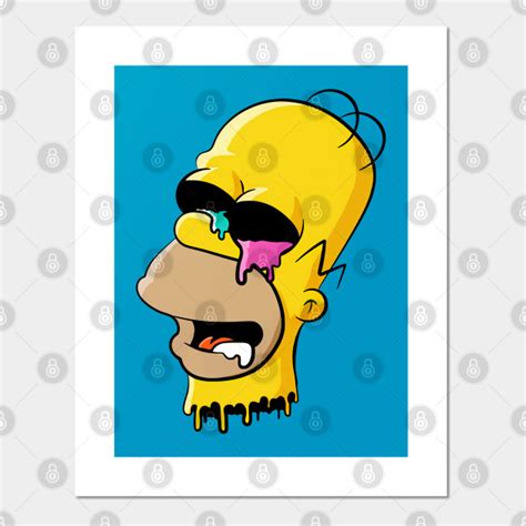 Homer Simpson Funny Melted Face Homer Simpson Poster E