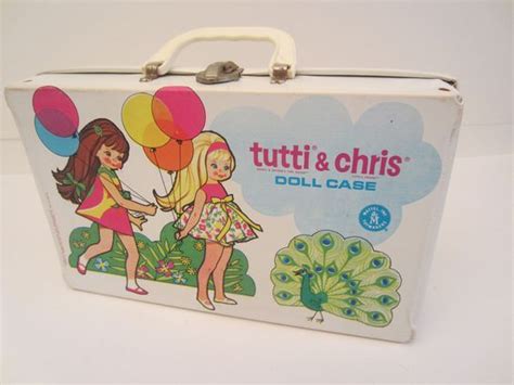 1966 mod tutti and chris doll case 2 doll compartments and fashion compartment barbie doll