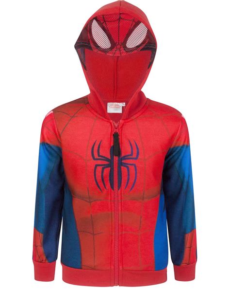 Spider Man Boys Zip Up Classic Costume Hoodie — Vanilla Underground