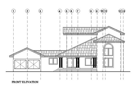 Front Elevation View Of 26x23m House Plan Is Given In This Autocad
