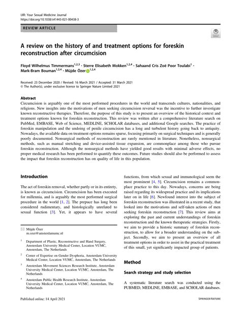 Pdf A Review On The History Of And Treatment Options For Foreskin