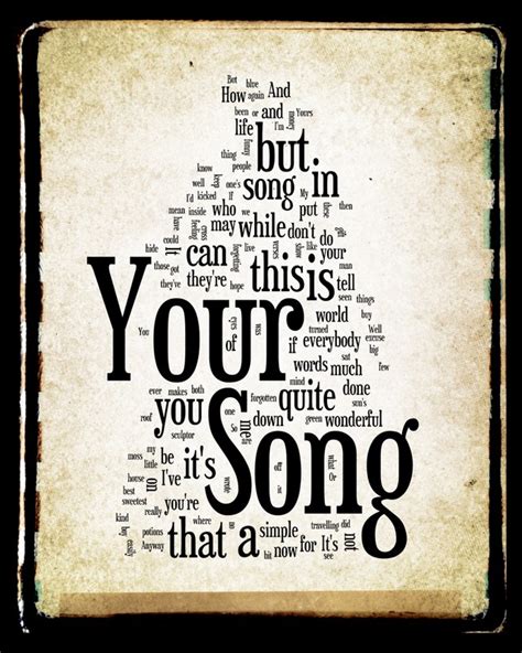 Your Song Lyric Art 8x10 Word Art Design On Luulla