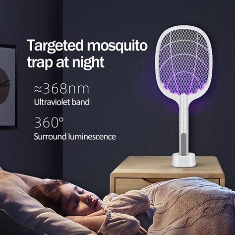 3000v Electric Mosquito Killer With Uv Lamp Usb 1200mah Rechargeable B