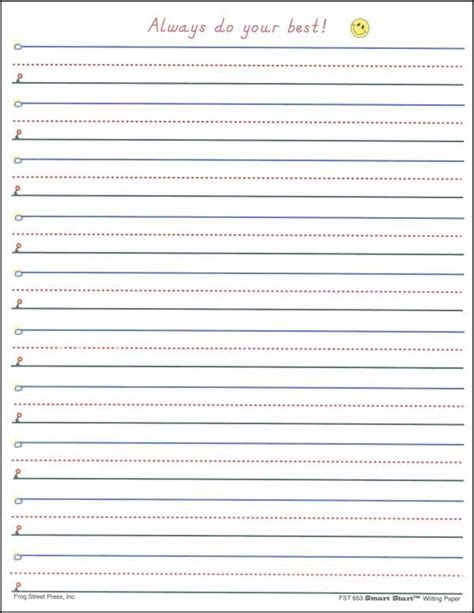 Lined Paper For 2nd Graders