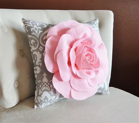 Damask PillowLight Pink Rose on Gray and White Damask by bedbuggs, $35.00 | Damask pillows ...